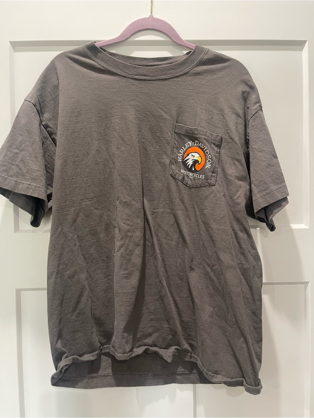 Harley-Davidson Charcoal Pocket Tee with Orange Logo
